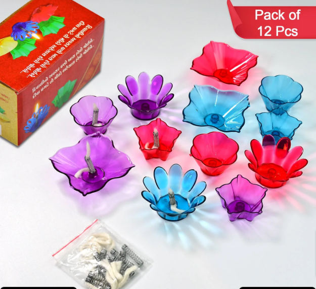 Diwali Diya 12pcs Set 6 Attractive Design Cup