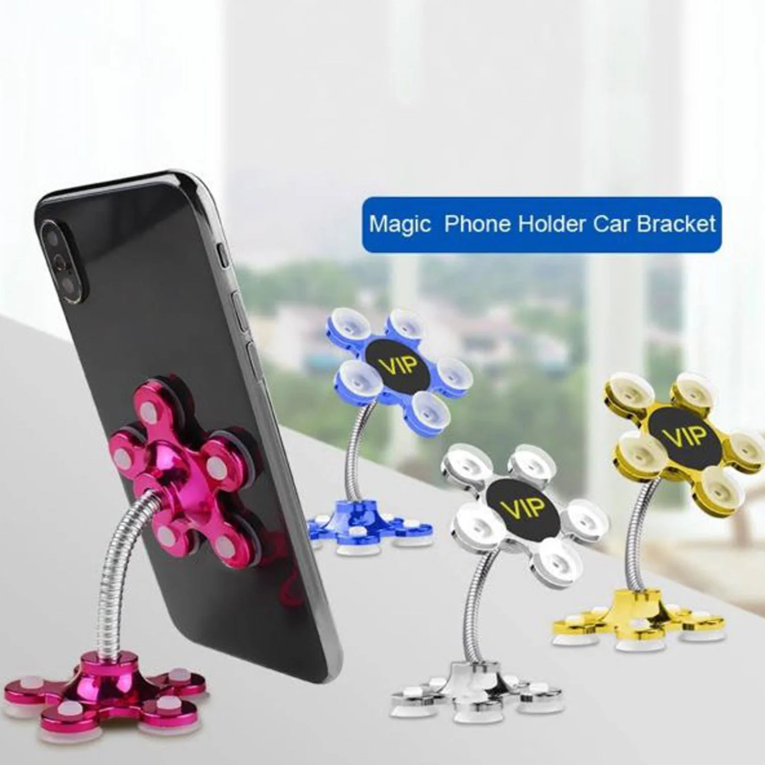 Phone Holder, 360°Rotatable Phone Stand Multi-Function Double-Sided Suction Cup Mobile Phone Holder( 0637A)