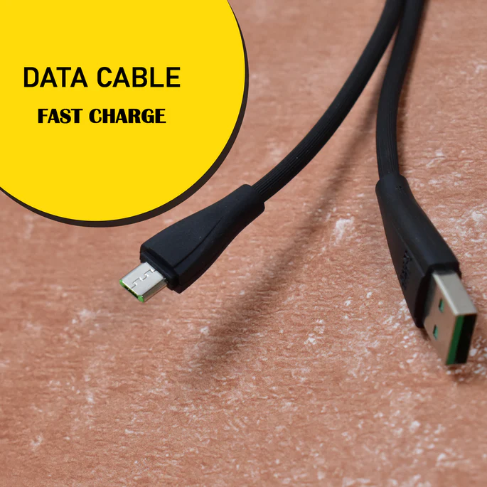 Data Cable V8 Android Data Transfer And Fast Charging Cable-V8 Cable BLack