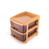 MODULAR DRAWER STORAGE 2 SECTION BROWN