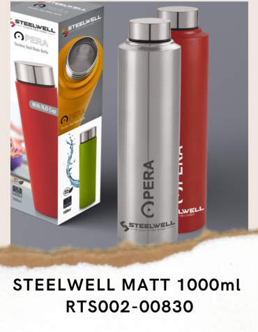 BOTTLE STEELWELL S.S. MATT 1000ml