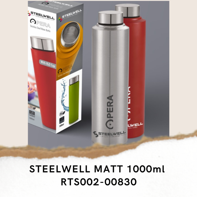 BOTTLE STEELWELL S.S. MATT 1000ml