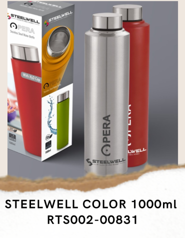 BOTTLE STEELWELL S.S. COLOR 1000ml