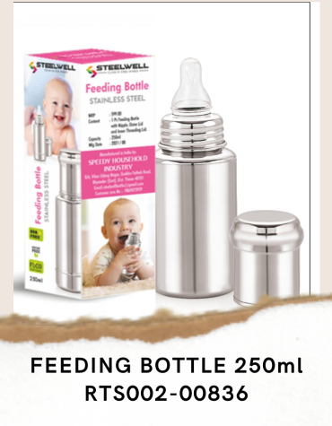 BOTTLE STEELWELL S.S. FEEDING 250ml