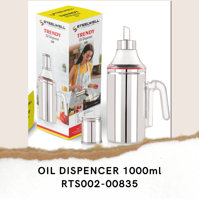 OIL DISPENCER STEELWELL SS BOTTLE 1000ml