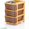 MODULAR DRAWER STORAGE 3 SECTION BROWN