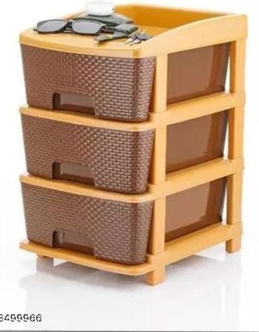 MODULAR DRAWER STORAGE 3 SECTION BROWN