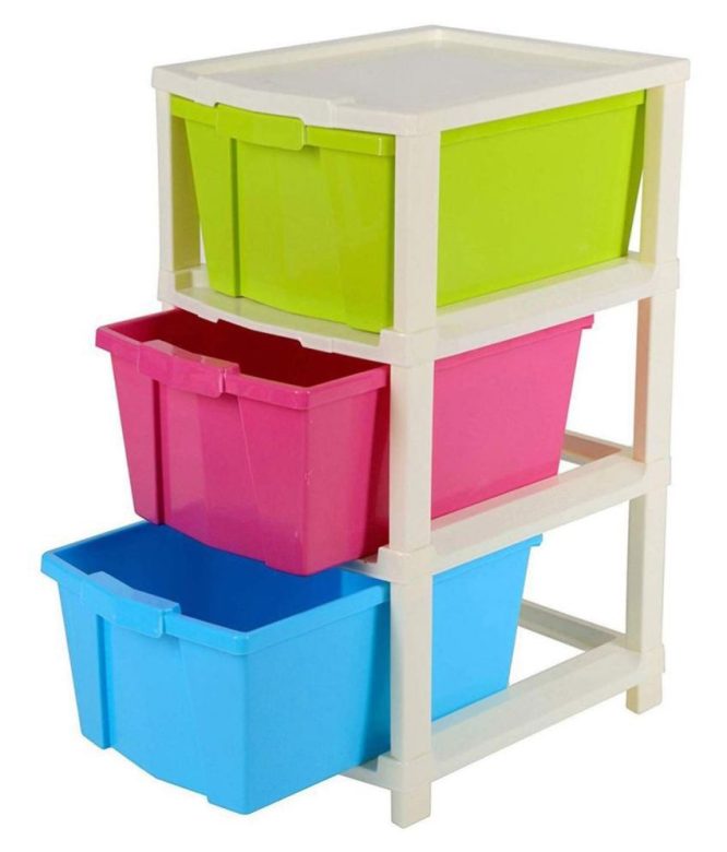 MODULAR DRAWER STORAGE 3 SECTION COLOR