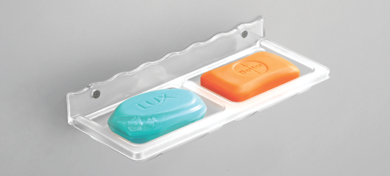 DOUBLE SQUARE SOAP DISH (ABS MATERIAL)