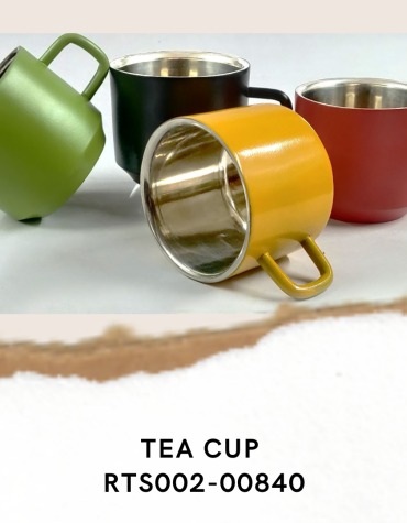 MUG TEA CUP DOUBLE WALL COLOR FINISH