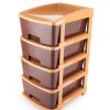 MODULAR DRAWER STORAGE 4 SECTION BROWN