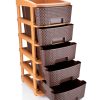 MODULAR DRAWER STORAGE 5 SECTION BROWN