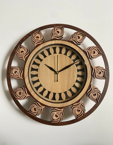 Wall Clock Wooden With Glass MTW 111 (SIZE 15.5*15.5)