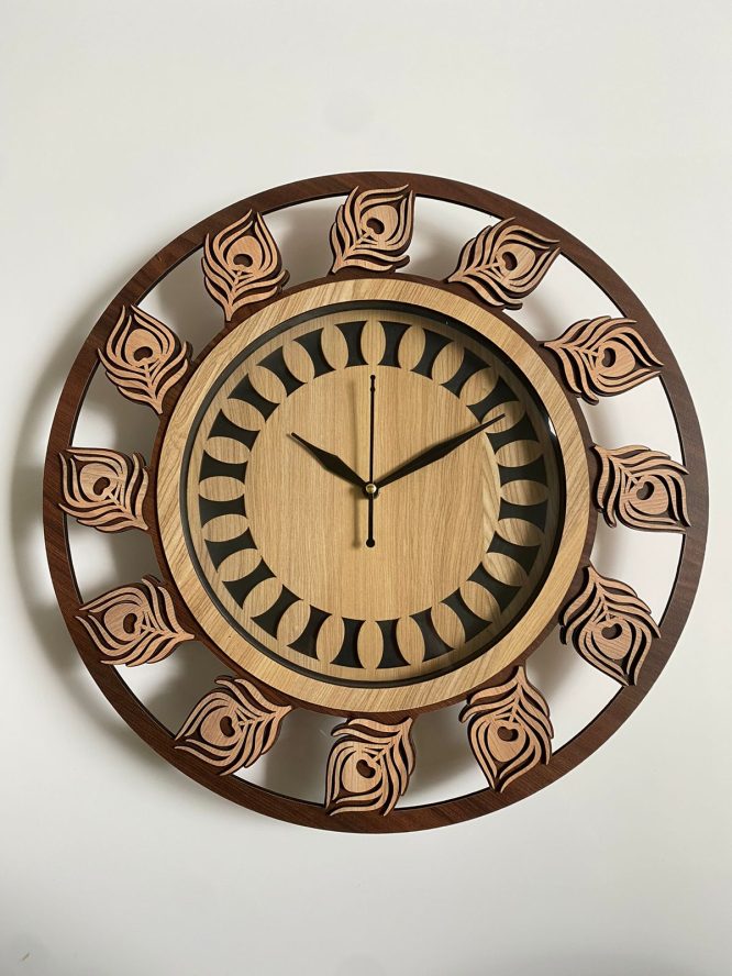 Wall Clock Wooden With Glass MTW 111 (SIZE 15.5*15.5)