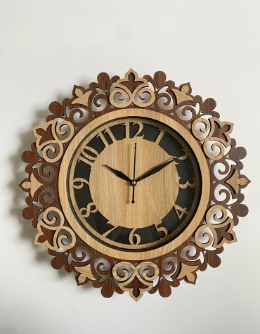 Wall Clock Wooden With Glass MTW 112 (SIZE 15.5*15.5)