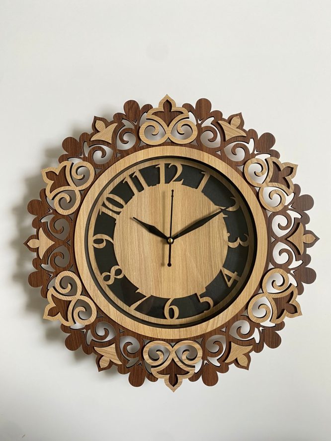 Wall Clock Wooden With Glass MTW 112 (SIZE 15.5*15.5)