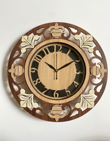 Wall Clock Wooden With Glass MTW 113 (SIZE 15.5*15.5)