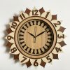 Wall Clock Wooden With Glass MTW 114 (SIZE 15.5*15.5)