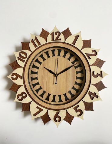 Wall Clock Wooden With Glass MTW 114 (SIZE 15.5*15.5)