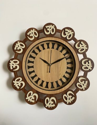 Wall Clock Wooden With Glass MTW 115 (SIZE 15.5*15.5)