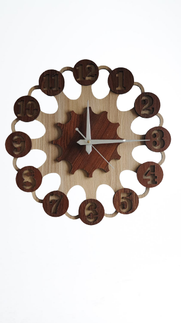 Wall Clock Wooden D14 (SIZE 12*12)