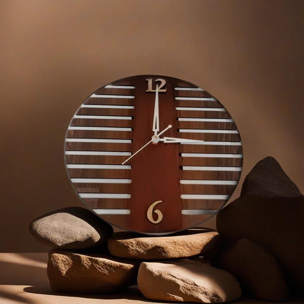 Wall Clock Wooden D48 (SIZE 12*12)