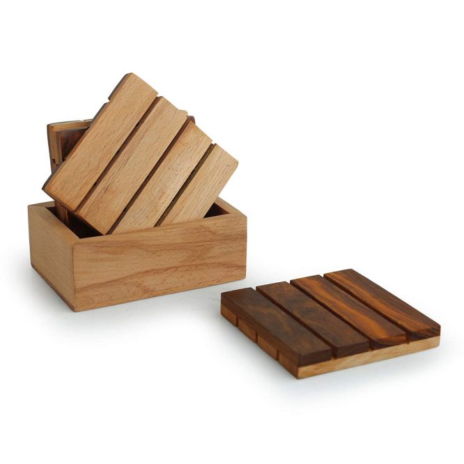 TEA STAND SQURE WOODEN