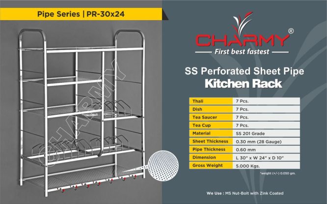 S.S. Kitchen Rack Perforated Sheet Pipe[30*24-5kg]