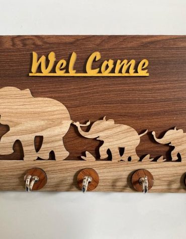 Key Stand Elephant Design Wooden [KS-01]