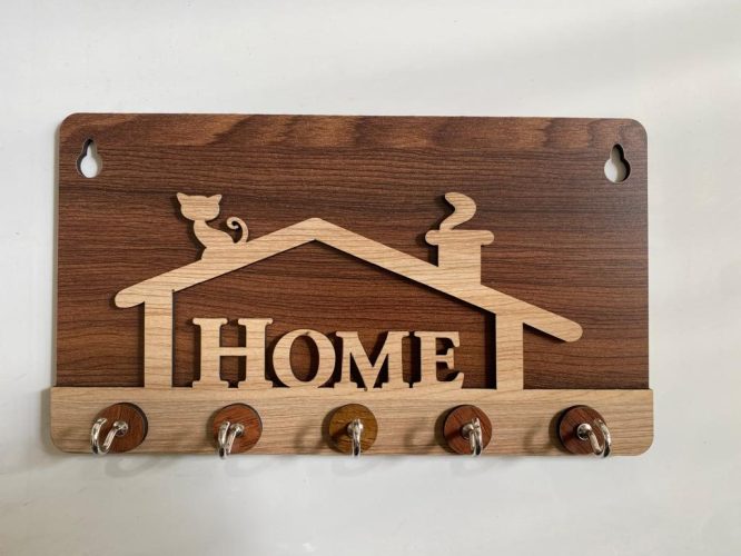 Key Stand House Shape Design Wooden [KS-08]