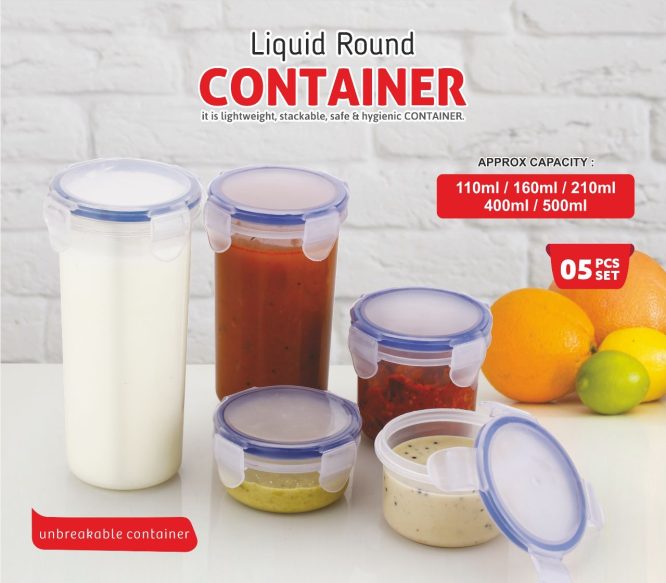 Container Liquid Round 5pcs - 110/160/210/400/500-(hetal)