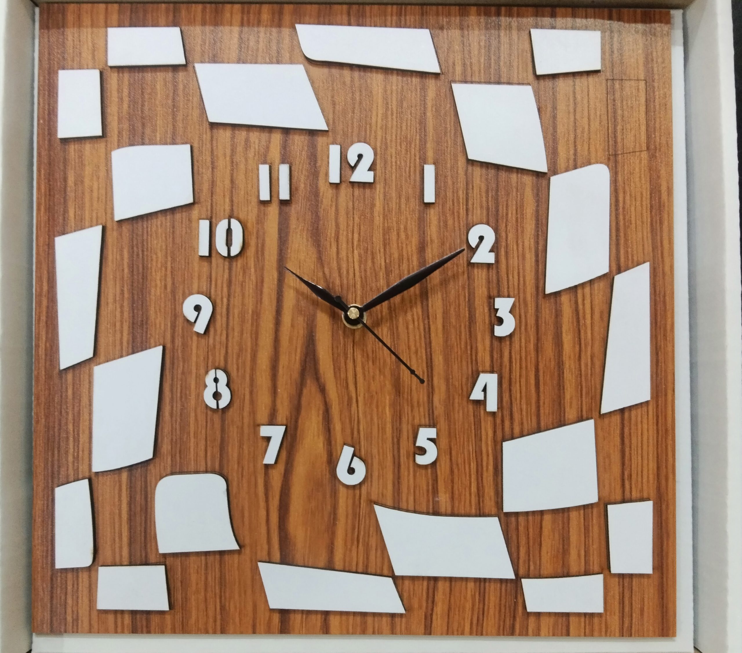 Wall Clock Wooden D49 (SIZE 12*12)