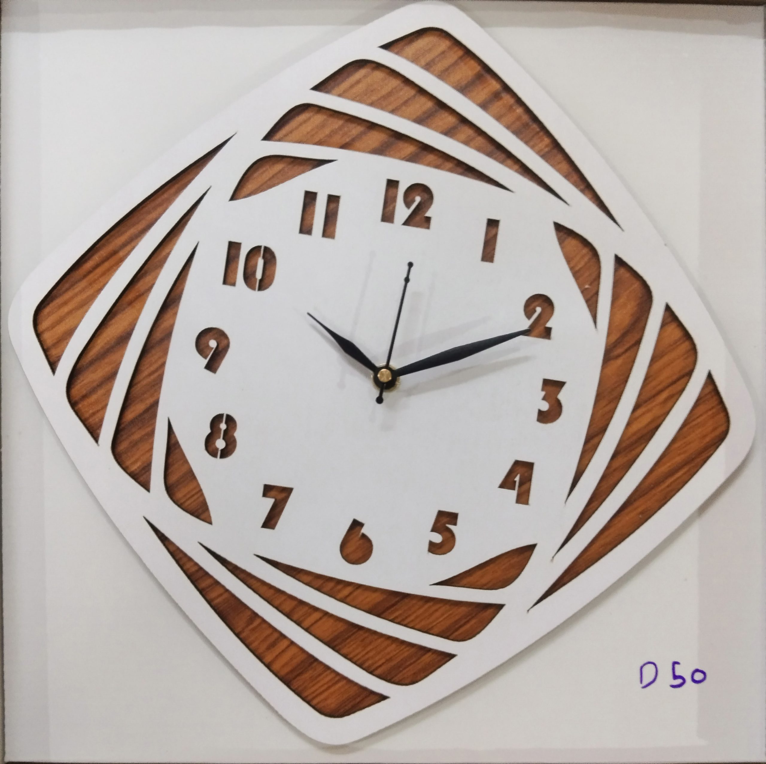 Wall Clock Wooden D50 (SIZE 12*12)