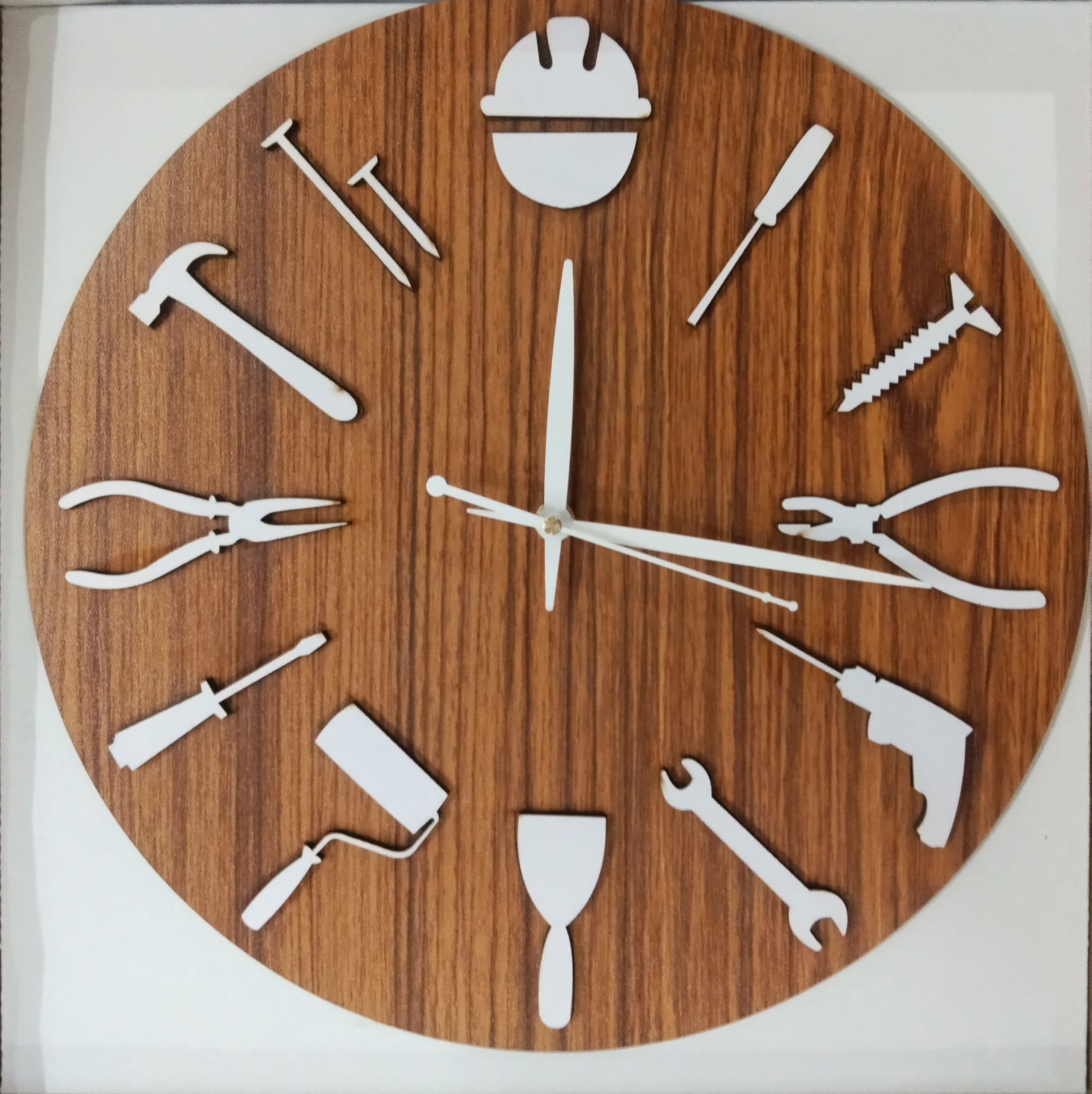 Wall Clock Wooden D53 (SIZE 12*12)