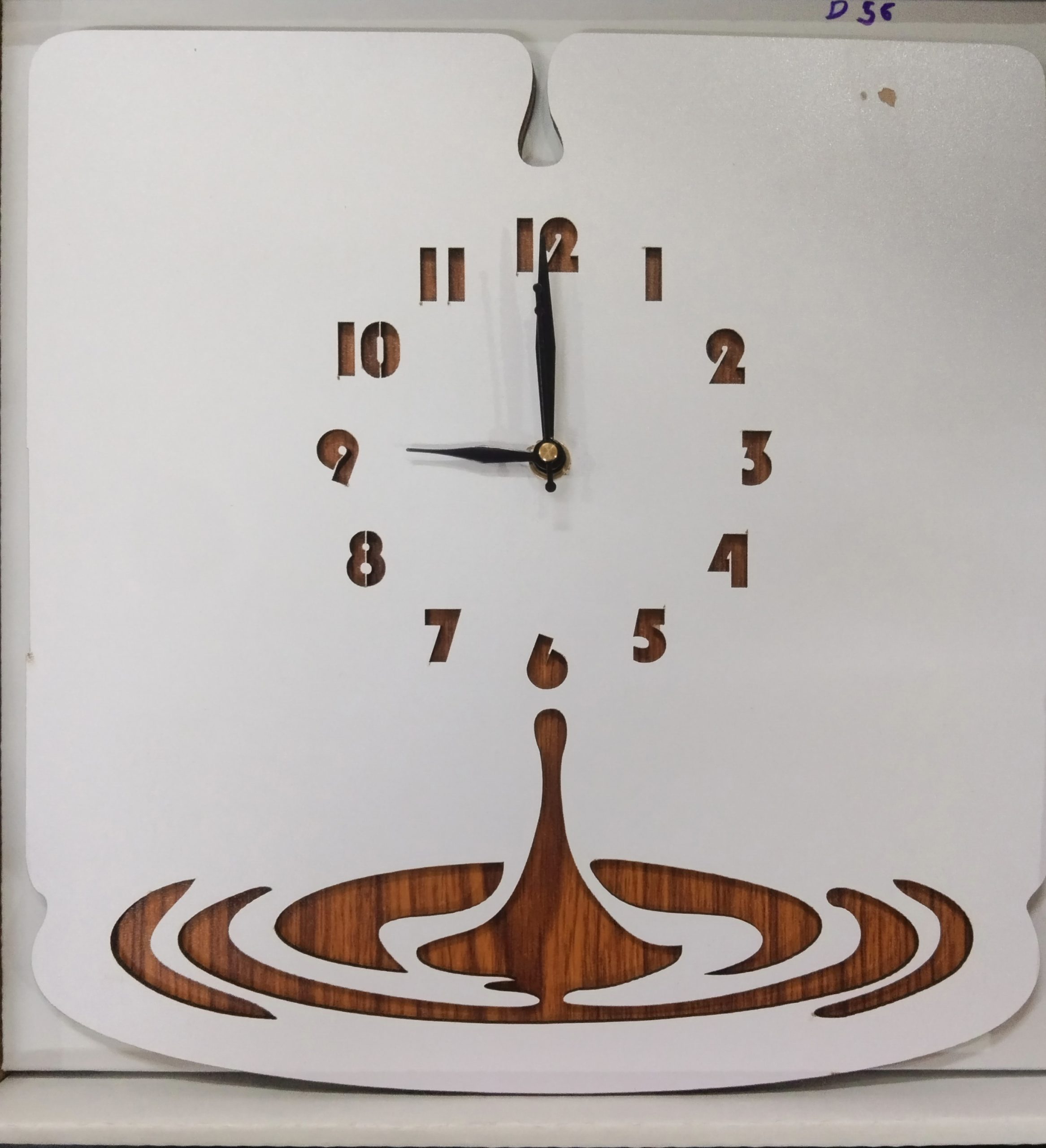 Wall Clock Wooden D57 (SIZE 12*12)