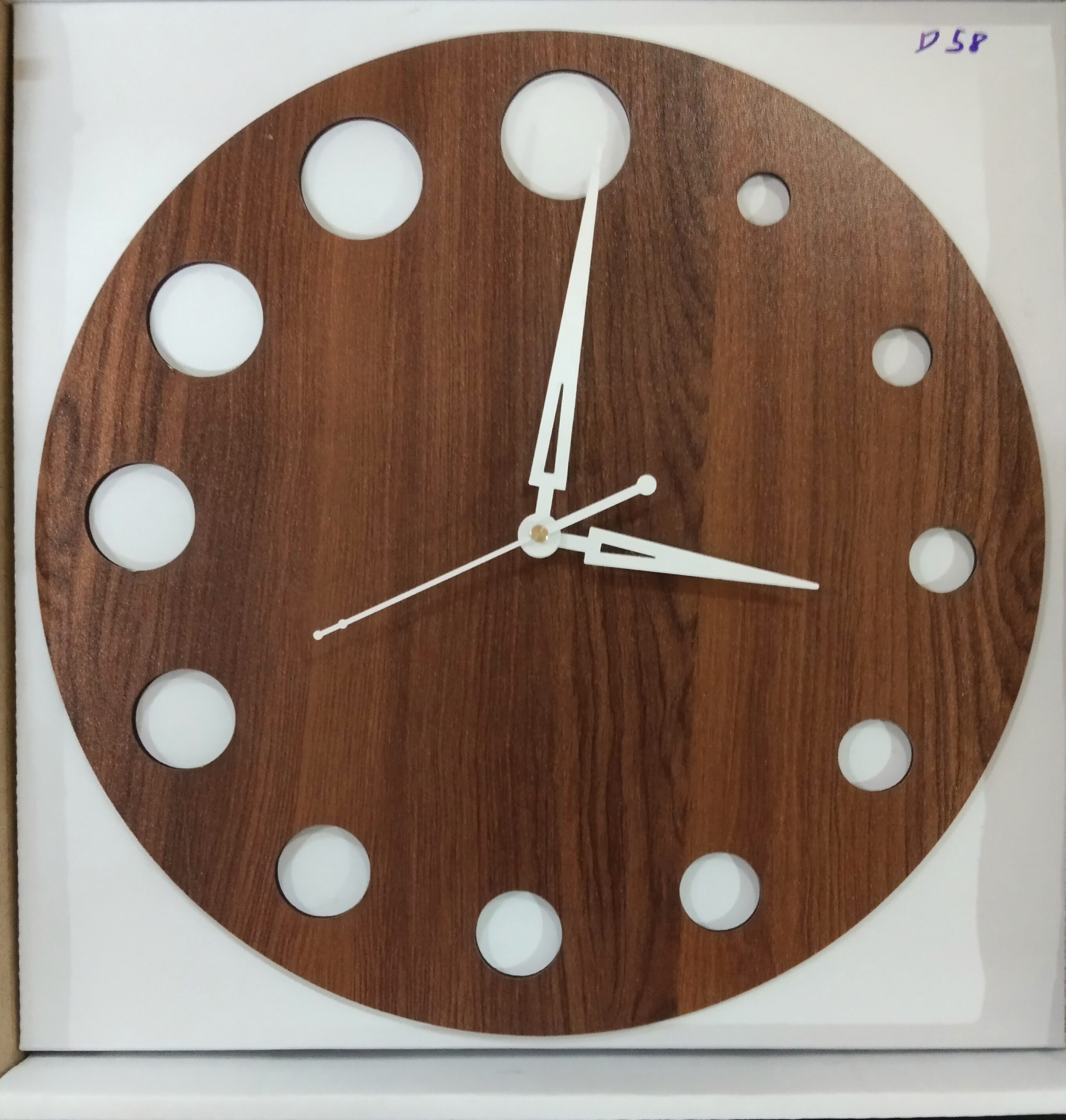 Wall Clock Wooden D59 (SIZE 12*12)