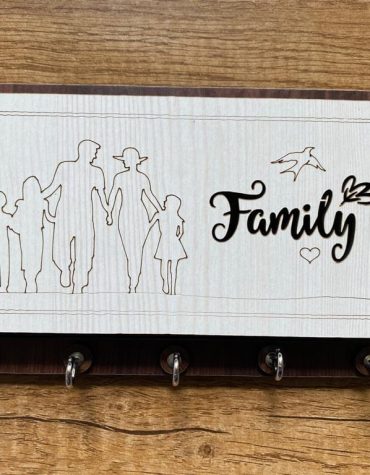 Key Stand Wooden With Mobile Stand Family Design [101]