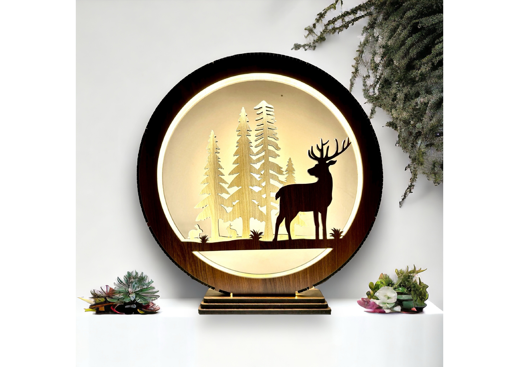 Wooden Lighting Showpiece Deer Design