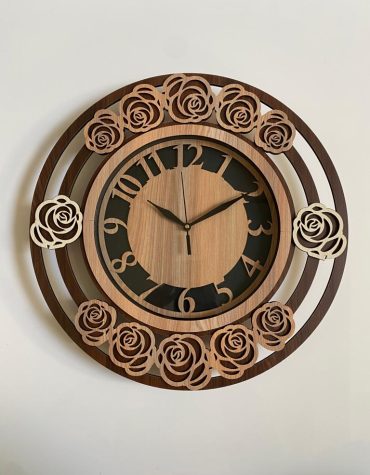 Wall Clock Wooden With Glass MTW 101 (SIZE 15.5*15.5)