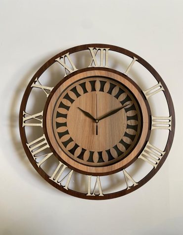 Wall Clock Wooden With Glass MTW 103 (SIZE 15.5*15.5)