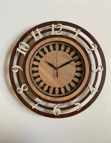 Wall Clock Wooden With Glass MTW 14 (SIZE 15.5*15.5)