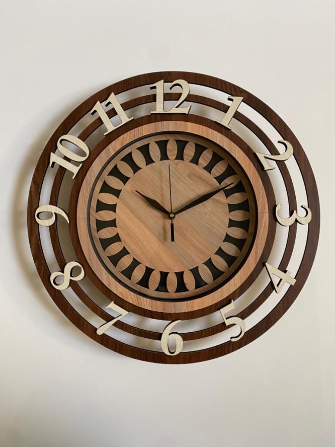 Wall Clock Wooden With Glass MTW 14 (SIZE 15.5*15.5)