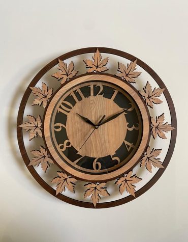 Wall Clock Wooden With Glass MTW 105 (SIZE 15.5*15.5)