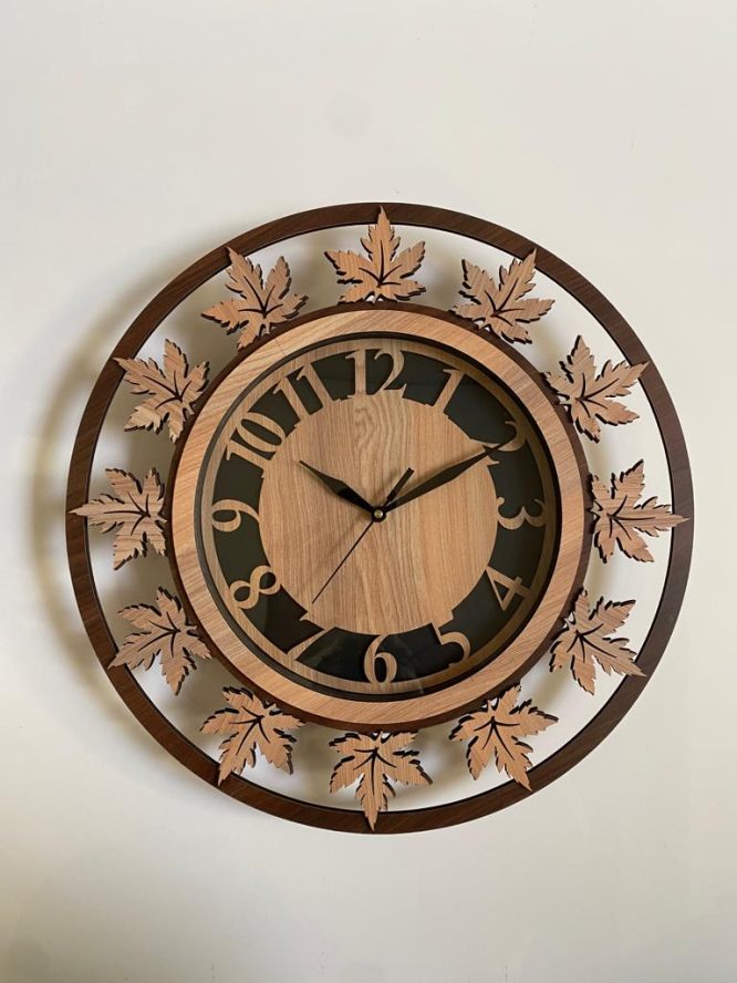 Wall Clock Wooden With Glass MTW 105 (SIZE 15.5*15.5)