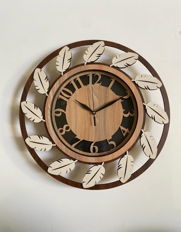 Wall Clock Wooden With Glass MTW 108 (SIZE 15.5*15.5)