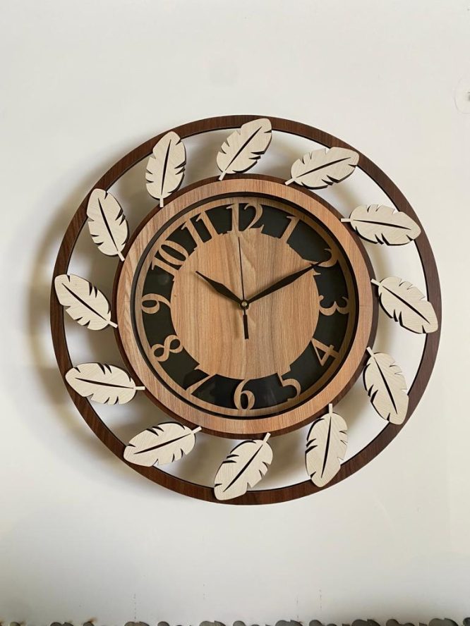 Wall Clock Wooden With Glass MTW 108 (SIZE 15.5*15.5)