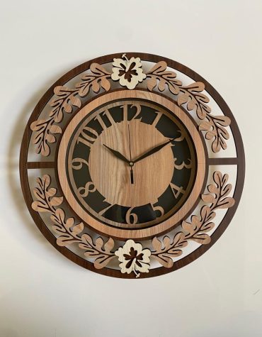 Wall Clock Wooden With Glass MTW 109 (SIZE 15.5*15.5)