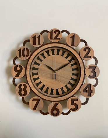 Wall Clock Wooden With Glass MTW 110 (SIZE 15.5*15.5)