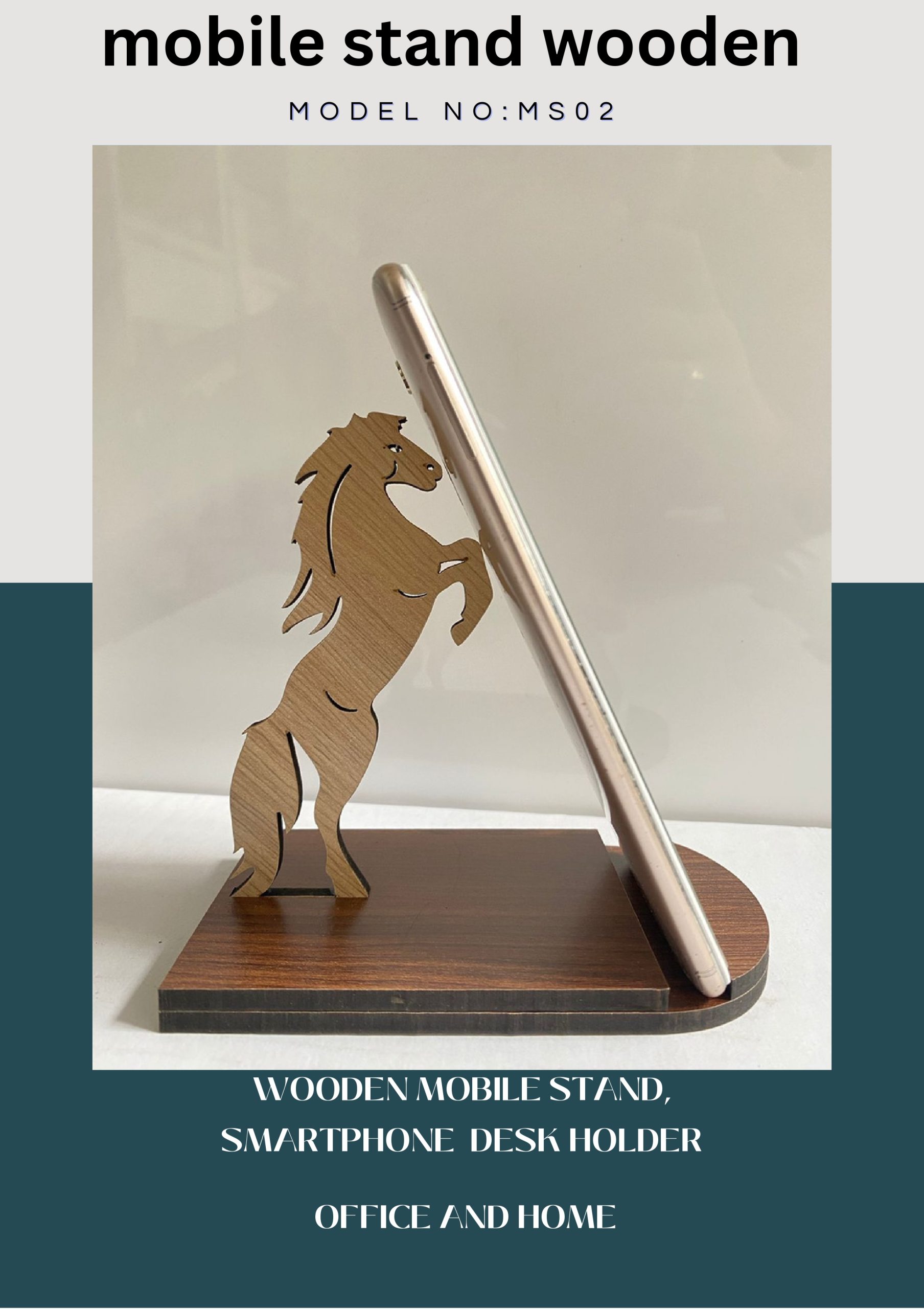 WOODEN MOBILE STAND HORSE SHAPE (MS 02)