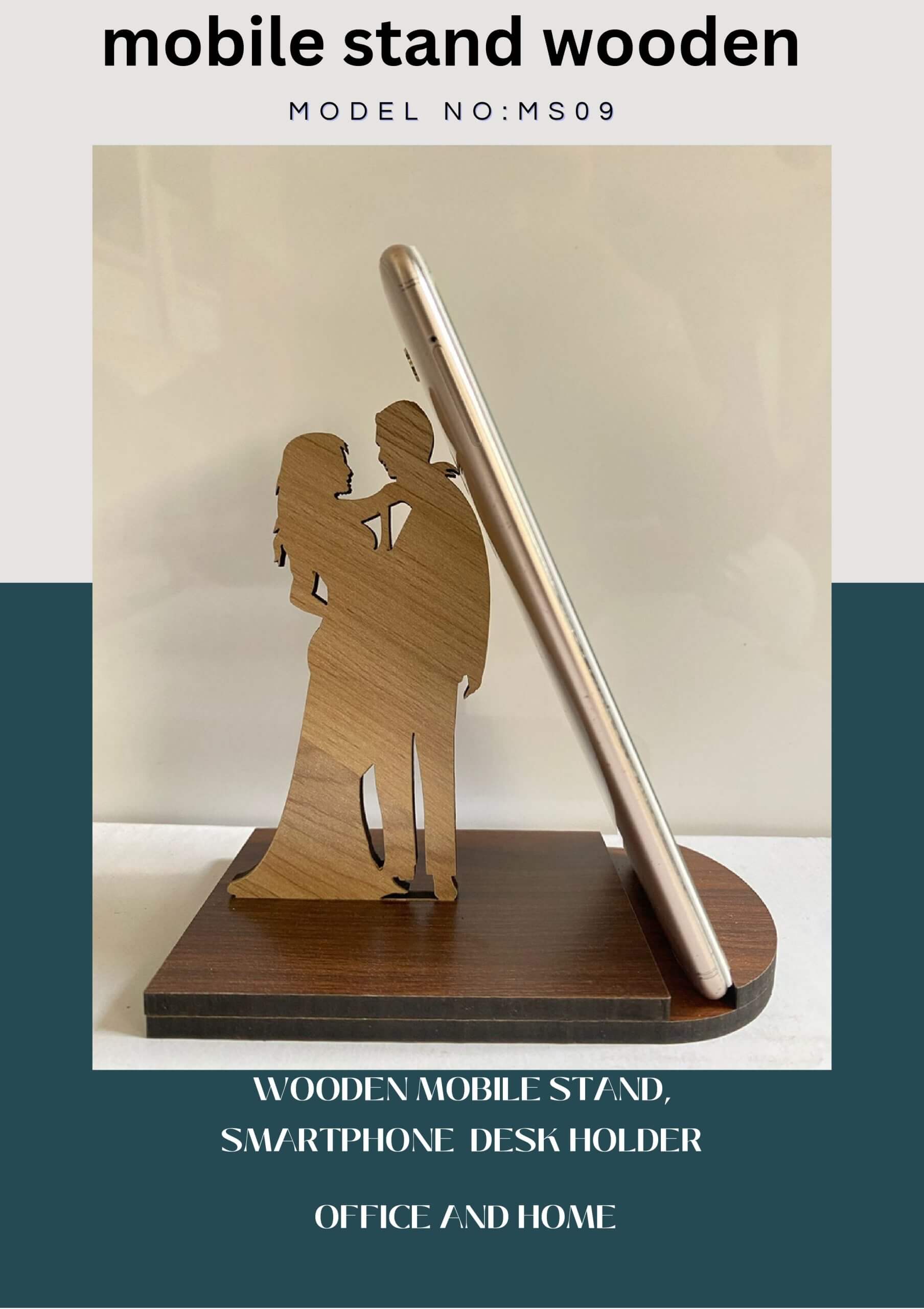 WOODEN MOBILE STAND COUPLE SHAPE (MS 09)